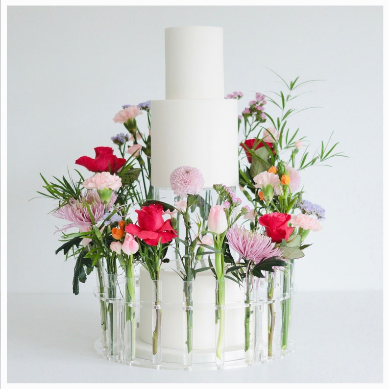 The Floral Crown Cake Stand Flower stand Floral arrangements Fresh flowers Floral wedding cake cake accessory display ring image 2