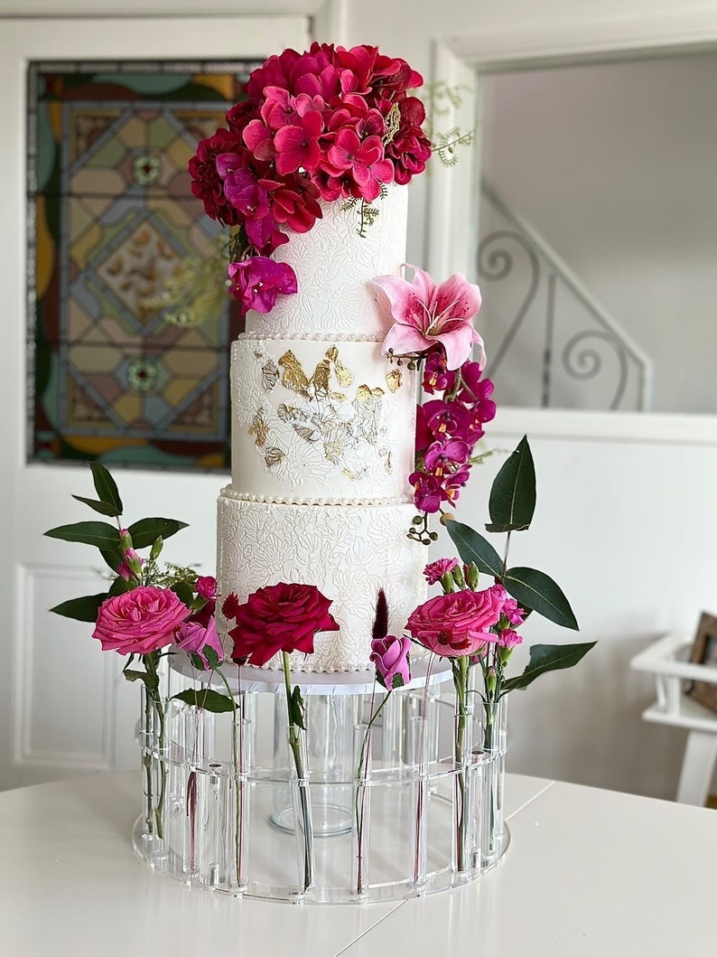 The Floral Crown Cake Stand Flower stand Floral arrangements Fresh flowers Floral wedding cake cake accessory display ring image 1