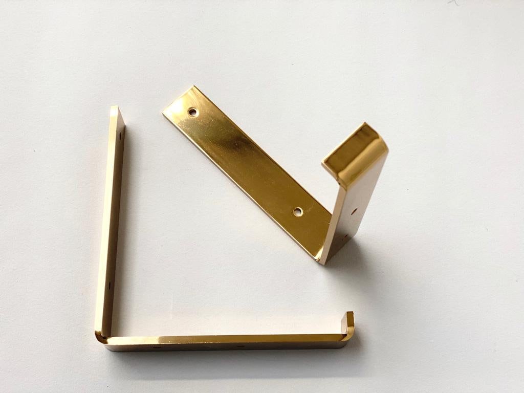 Set of 2 Stylish Gold L Shelf Brackets Metal Shelving Etsy