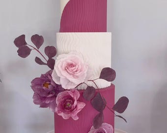 Wave Cake Separator – 3D Printed Rippled Wedding Cake Tier PropSecure Compatible Riser