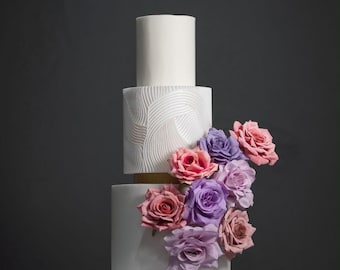 Aurelie Cake Separator | 3D Printed Sculpted Faux Tier | Round Cake Riser & Spacer | Wedding Cake Display Prop | Prop Options