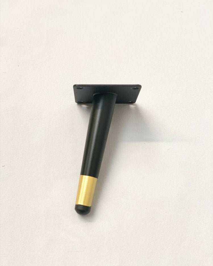 Pieds de Meubles Effilés Noirs et Dorés Singuliers, Pieds d'armoire, Simples - Fixations Individuell