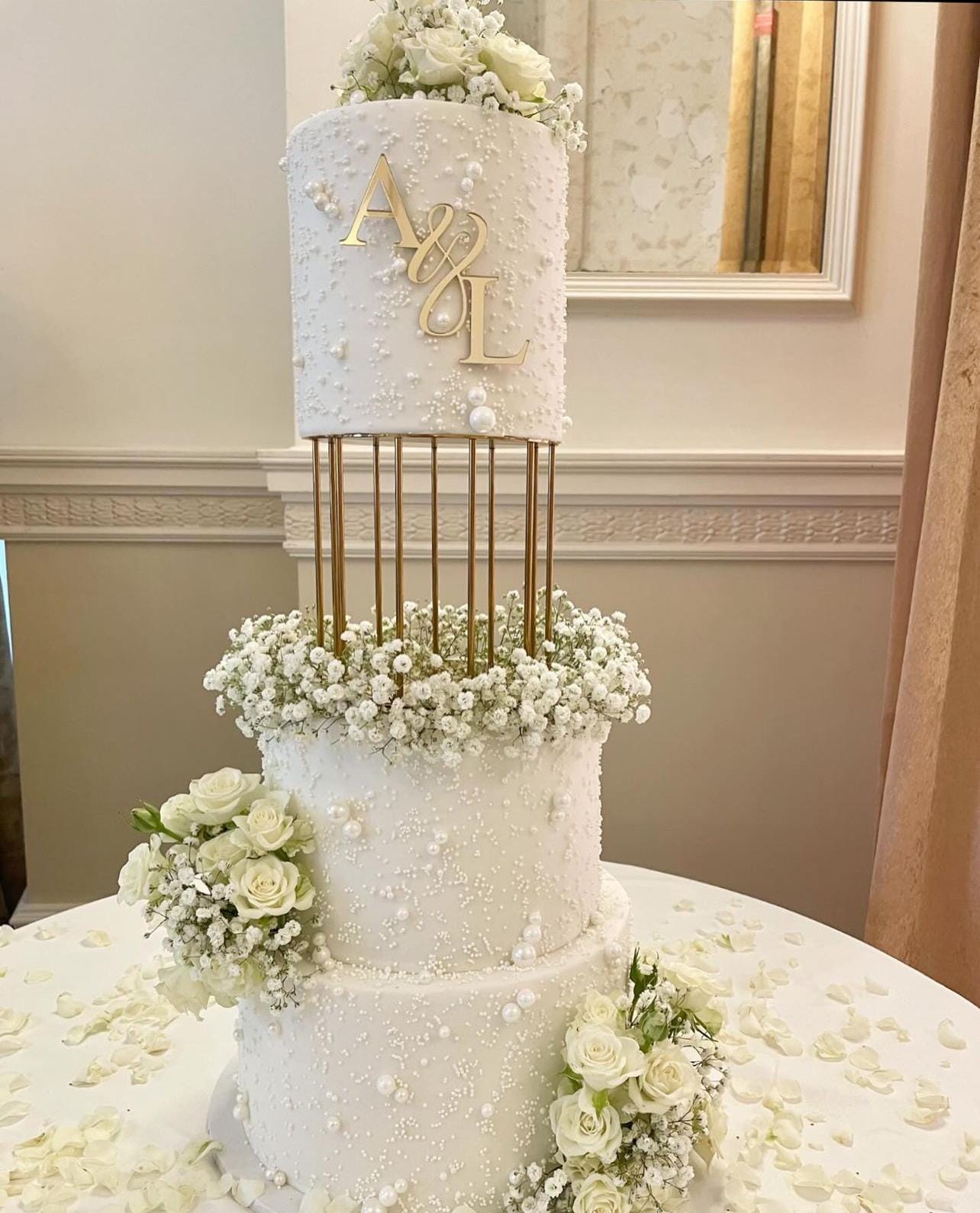 Gold Birdcage Cake Separator - Metallic Cake Spacer - Cake Riser