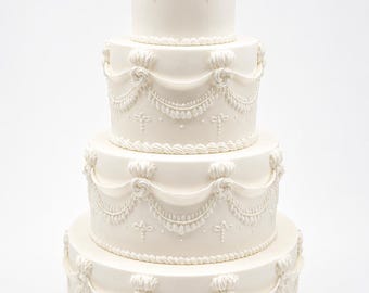 The Lambeth Cake Separator - white wedding cake spacer - fake cake tier - celebration cake riser