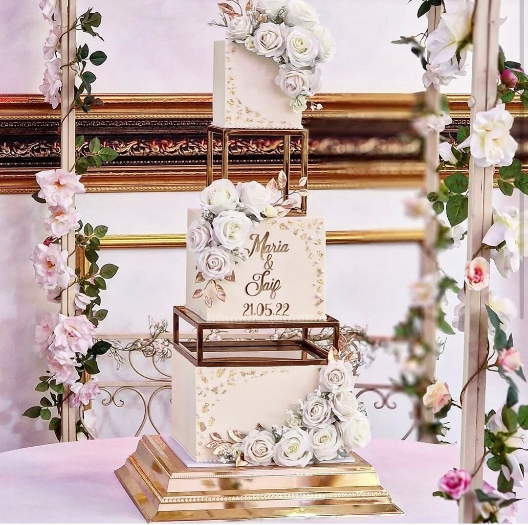 SET Metallic Square and Rectangle Cake Separator Metallic Etsy