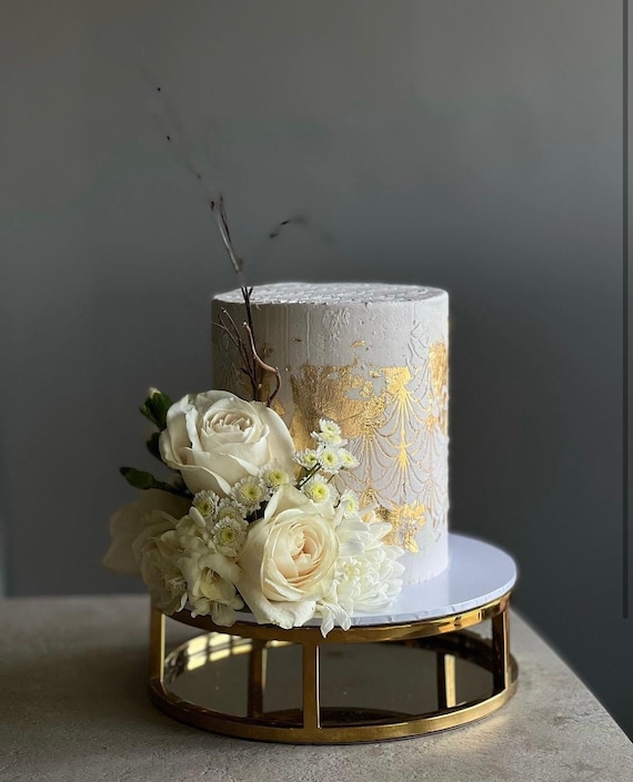 10 Round Cake Separator Metallic Gold Cake Stand or Cake Spacer Round Silver Cake Riser Etsy Israel