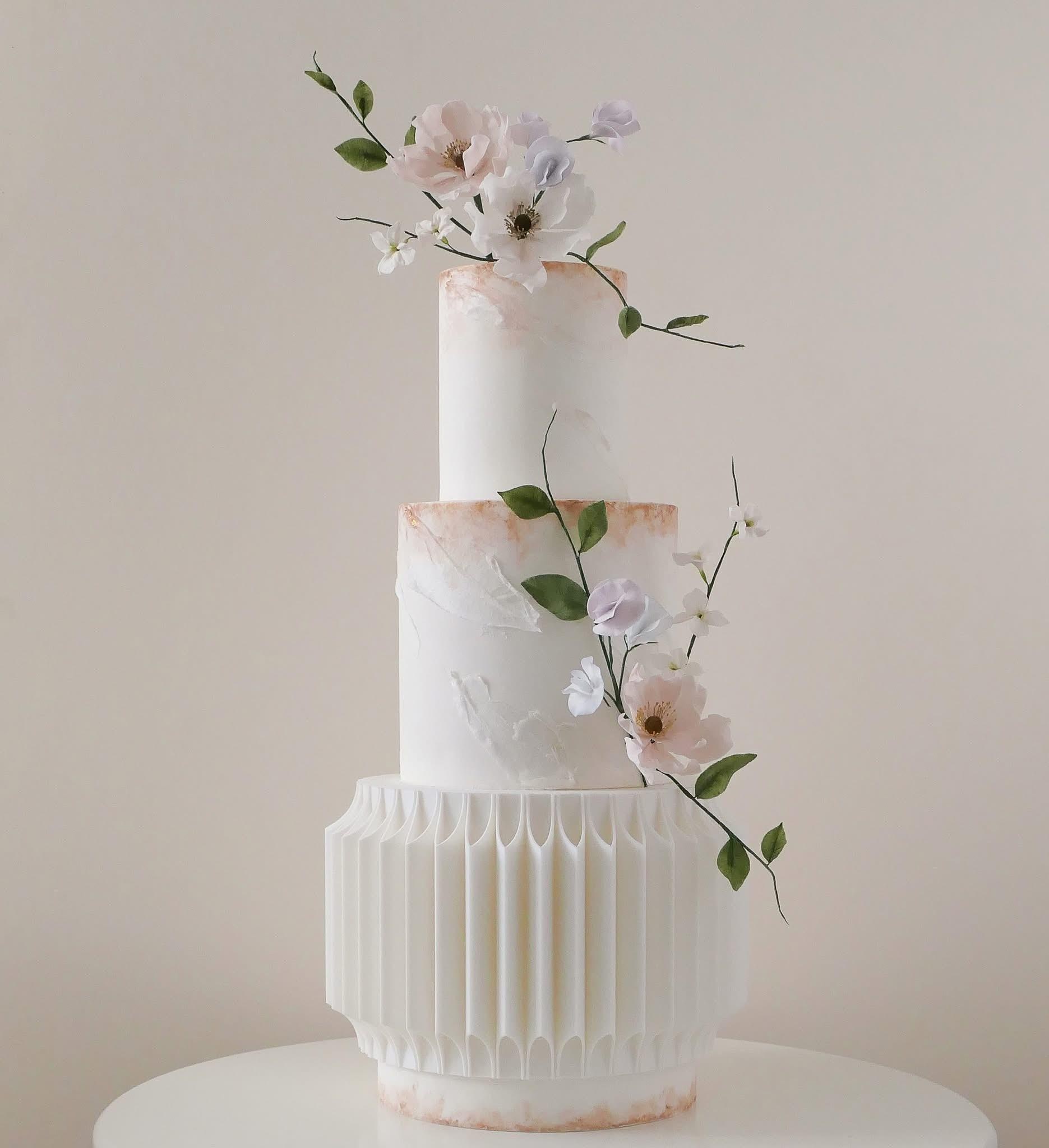 Round Fluted Cake Separator- Wedding Cake Spacer - Fake Cake