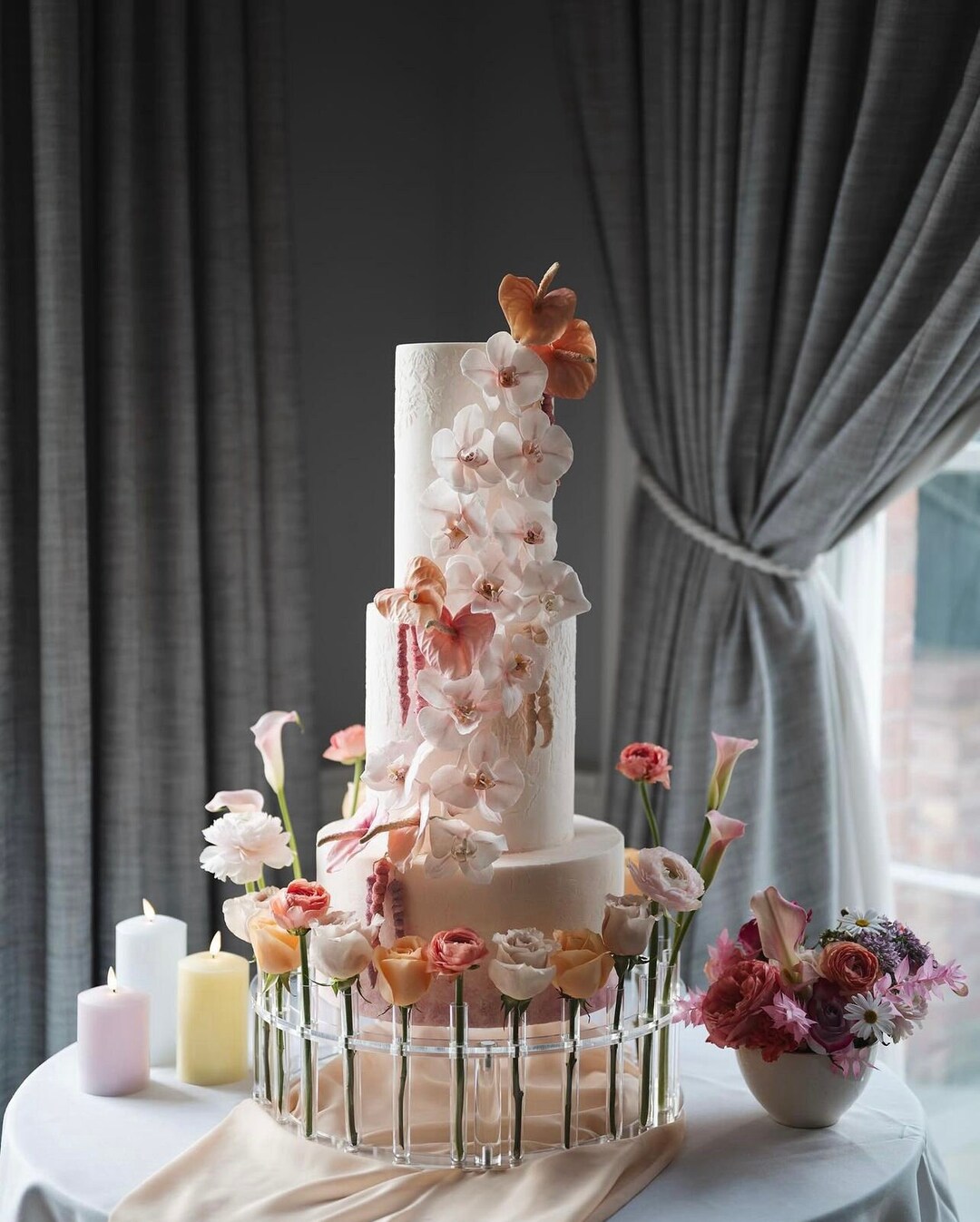 The Floral Crown Cake Stand Flower Stand Floral Arrangements Fresh