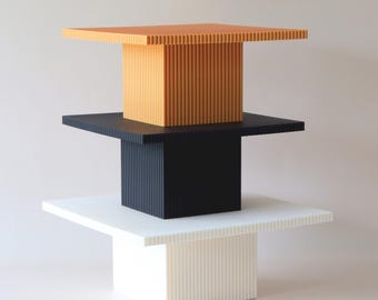 Square Reeded Cake Stand - ribbed cake stand - birthday cake pedestal - celebration cake riser - cake reeds - Reeded cake plinth