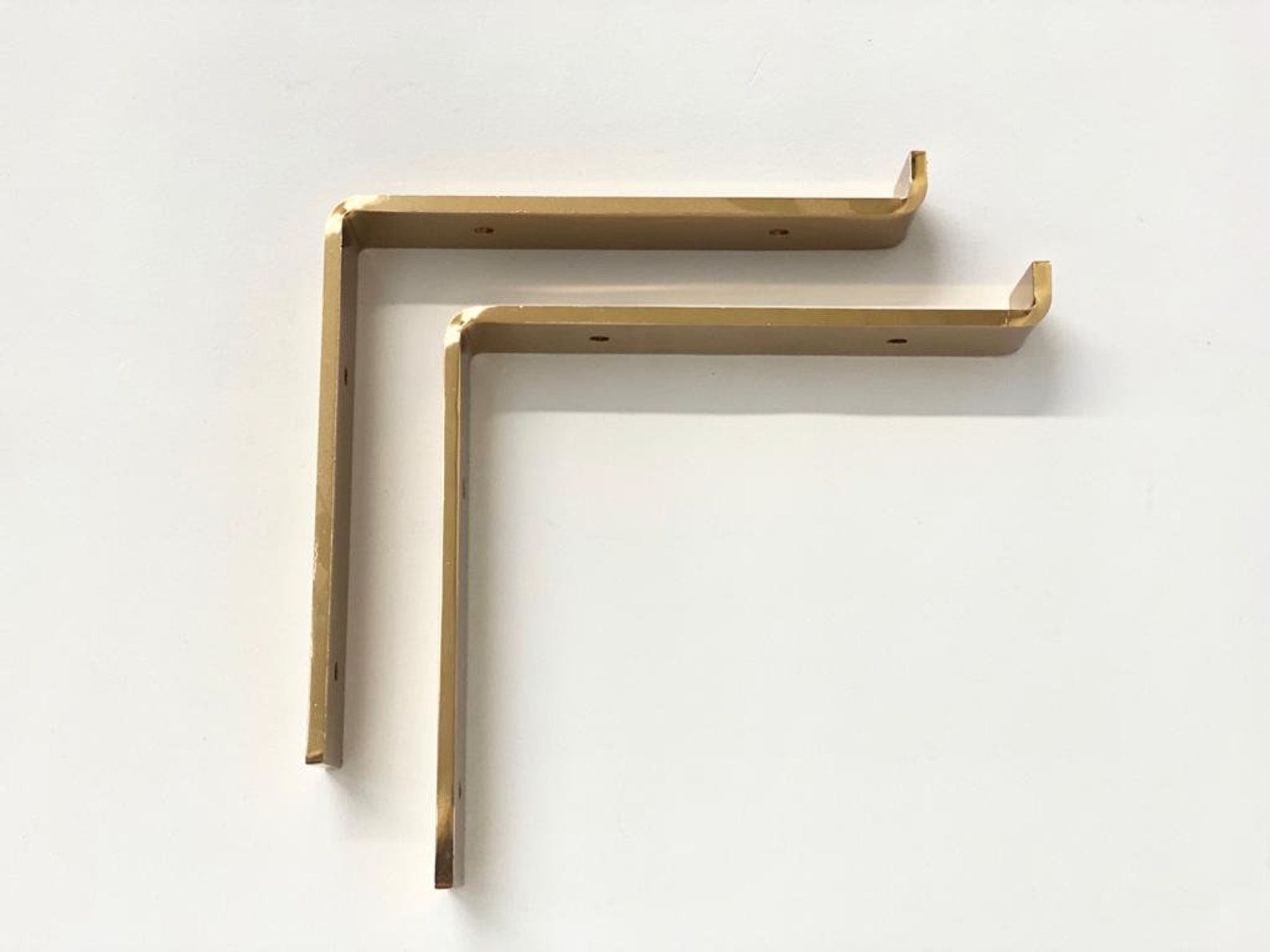 Stylish black and gold angled shelf brackets metal shelving Etsy