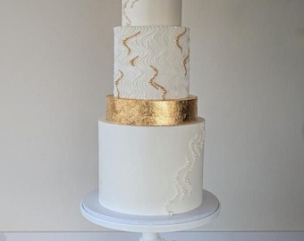 Terra Cake Separator | 3D Printed Sculpted Faux Tier | Round Cake Riser & Spacer | Wedding Cake Display Prop | Prop Options