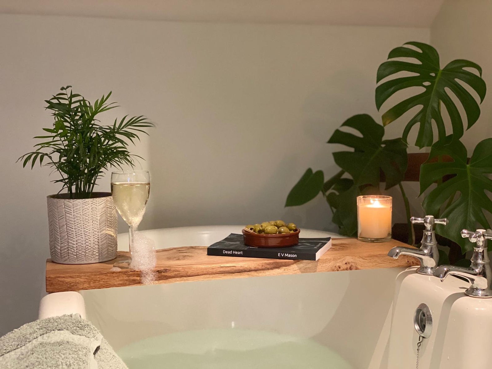 Luxury solid oak bath board solid wood bath tray Etsy