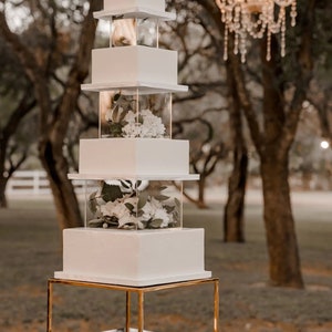 SQUARE Cake stand - Acrylic cake stand - Fillable cake stand - acrylic cake seperator - Fill a tier - cake tier - birthday cake stand