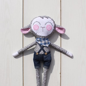 custom-handmade-rag dolls-cute doll-stuffed doll-stuffed toy-baby shower gift-nursery doll-fabric doll-anti allergenic-sheep doll-cotton toy