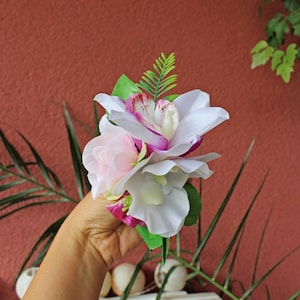 Orchid Rockabilly Vintage Tiki Hawaii Hair Flower Clip