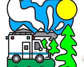 Groovy Campulance- Vinyl Sticker | Krankenwagen Camper Umwandlungs-Aufkleber | Ambo