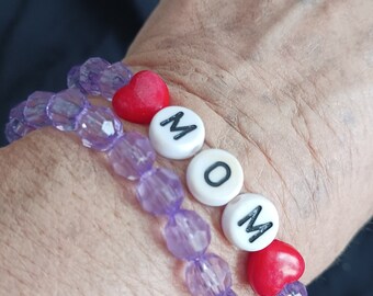 Mother's Day Purple Bead Bracelets (2)