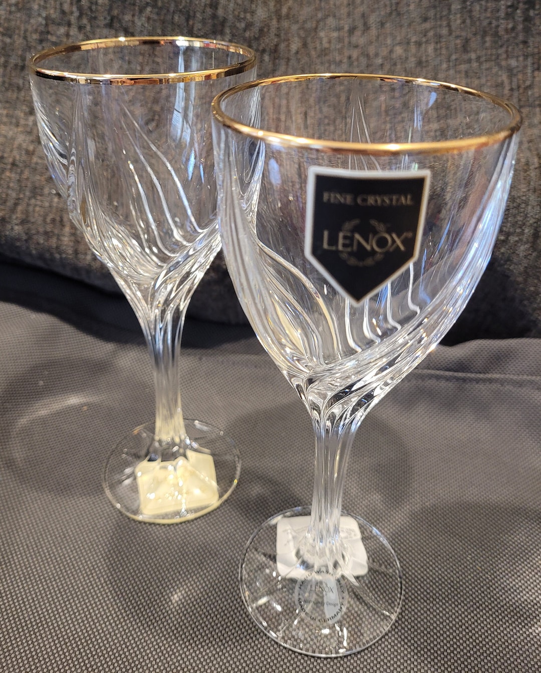 Lenox Debut Gold Band Pair of Wine Glasses Etsy