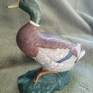 Vintage Tolppi&#39;s Hand painted Ceramic Mallard Duck Statue
