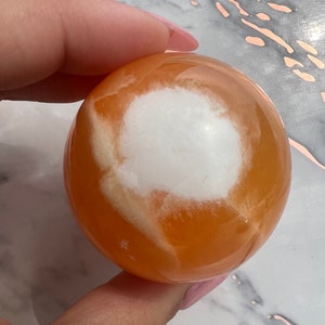 Orange Calcite Crystal Sphere