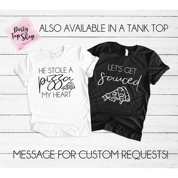 Pizza My Heart Wedding Bachelorette Stagette party shirts, Funny Bride Squad Get Sauced, Bridal Party,  Bridesmaid Gift, NYC Tank Top