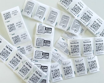 Custom QR Code Stickers Labels, Small Business Packaging Labels, 2.25 x 1.25, Social Media Stickers, Wedding QR Code, Personalized Logo