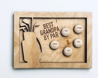 Father's Day Golf Gift, Best Grandpa By Par Grandkids gift, Golfing Father Son Daddy Grandpa Dad Sign, Golfer Christmas Gift Idea