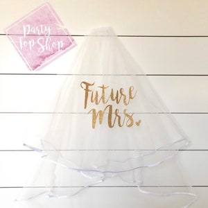 Custom Bachelorette Veil, Bride To Be, Future Mrs Veil, Personalized Party Veil, Double Layer Veil, Stagette Bridal Shower Gift