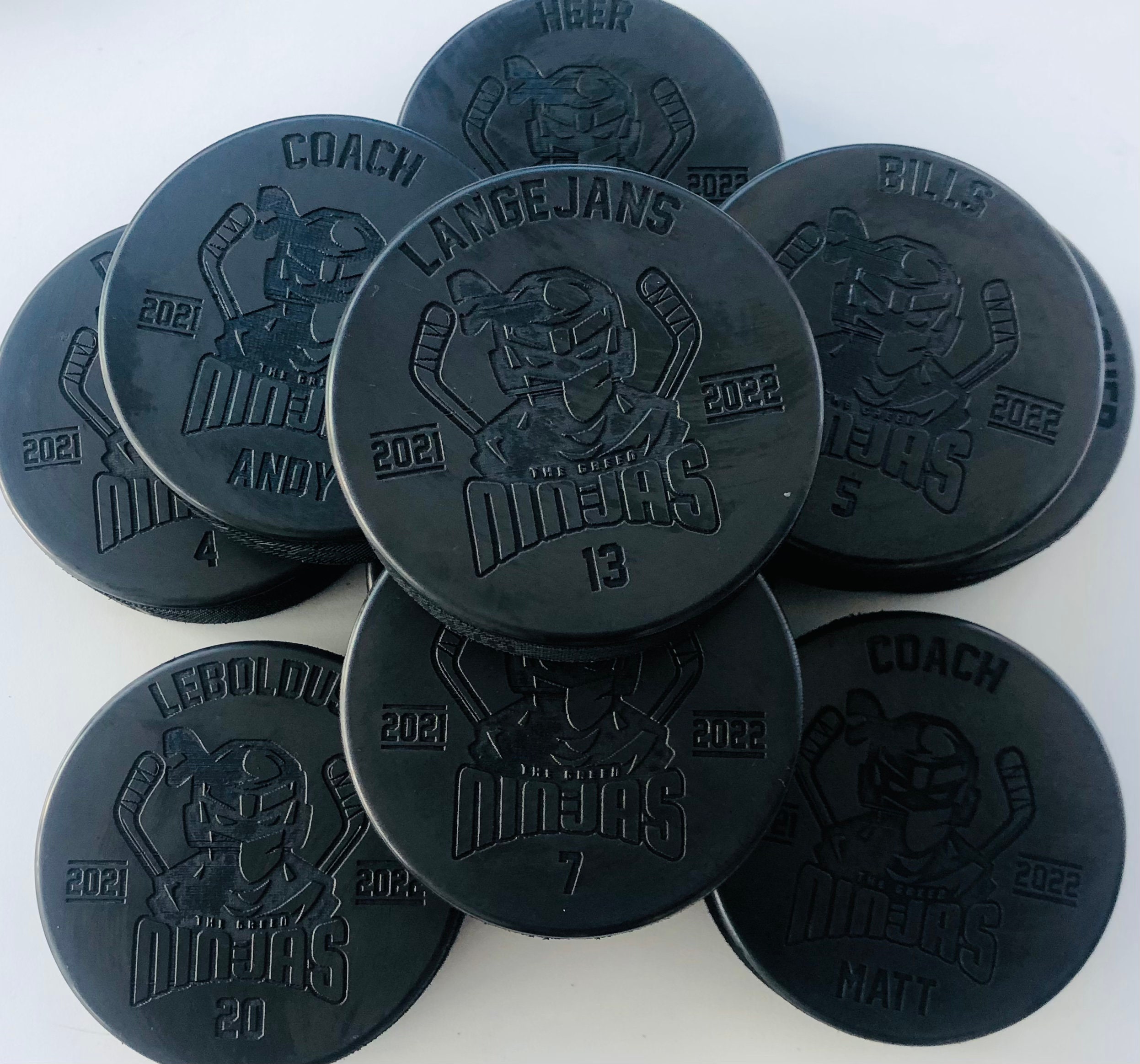 Custom Engraved Hockey Puck, Year-End Player Coach Gift, Team Logo Sports Gift, Team Memorabilia