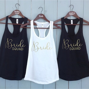 Benutzerdefinierte Tank-Top, Hochzeit Shirt, T-Shirt Maid of Honor Braut Squad Bachelorette Party Shirts, Tank Top, Braut Party Shirts, Brautjungfer Geschenk