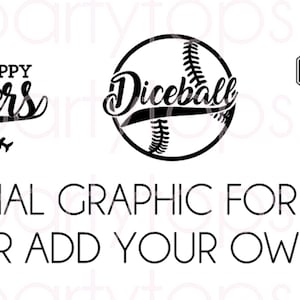 Może przedstawiać: Trzy czarno-białe grafiki z motywem baseballowym. Pierwsza grafika zawiera napis "Happy Father's Day" z wzorem szw&oacute;w baseballowych. Druga grafika zawiera napis "Diceball" z wzorem szw&oacute;w baseballowych. Trzecia grafika zawiera napis "GAME ON" z wzorem szw&oacute;w baseballowych.