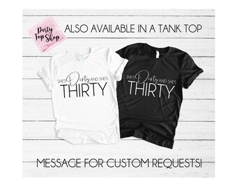 Birthday Dirty Thirty Tank Top Tee Shirt, Party Bride Crew Beach Tee T-Shirt, 30 and Thirsty 1989, Celebration, Bday