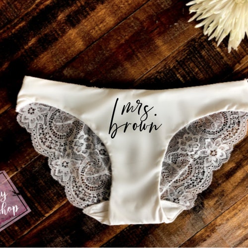 Custom Last Name Bride Lace Panties Future Mrs Honeymoon Gift Etsy