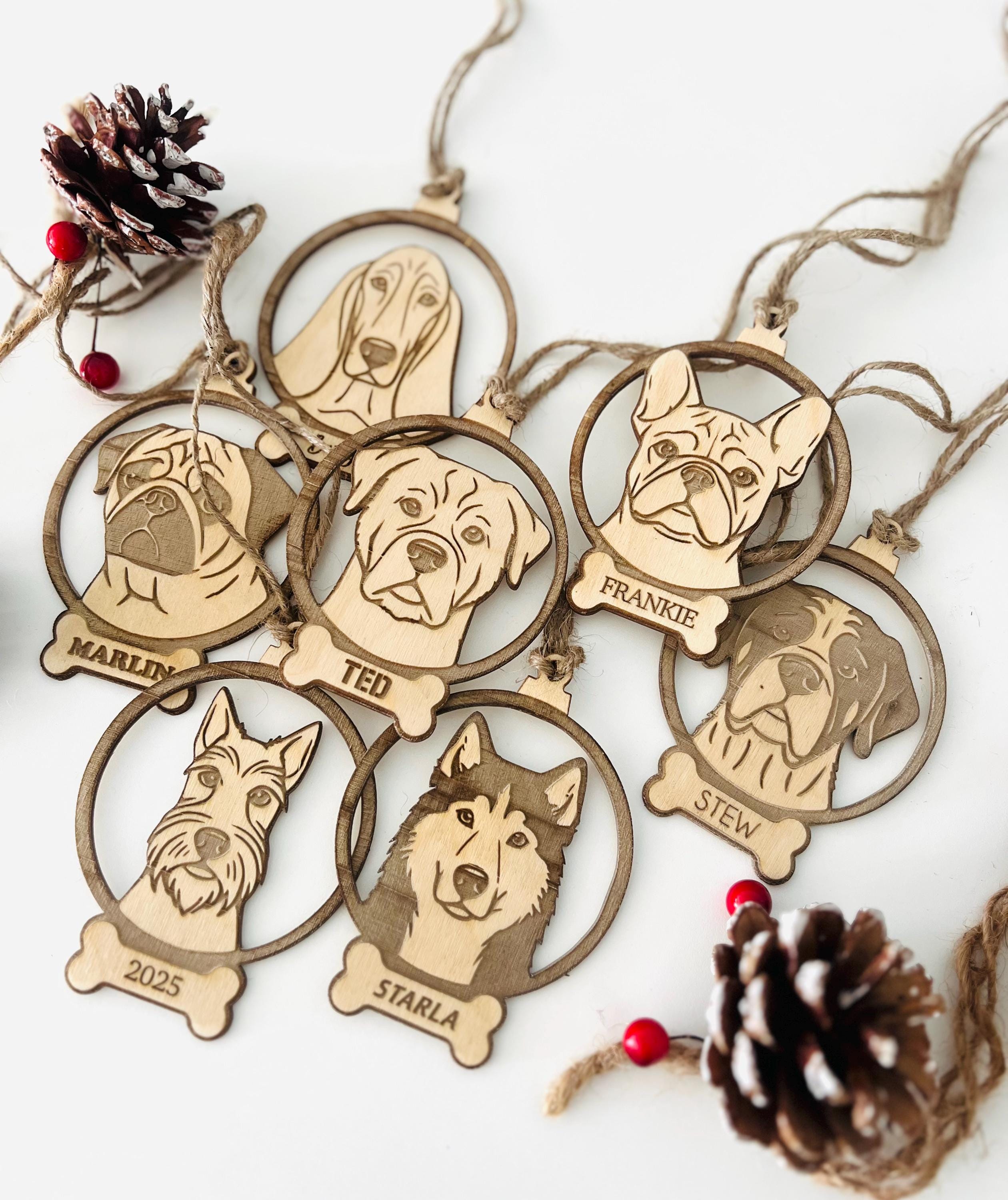 2025 Dog Christmas Ornament Bundle SVG Laser Cutting, 70 Breeds Pet ...