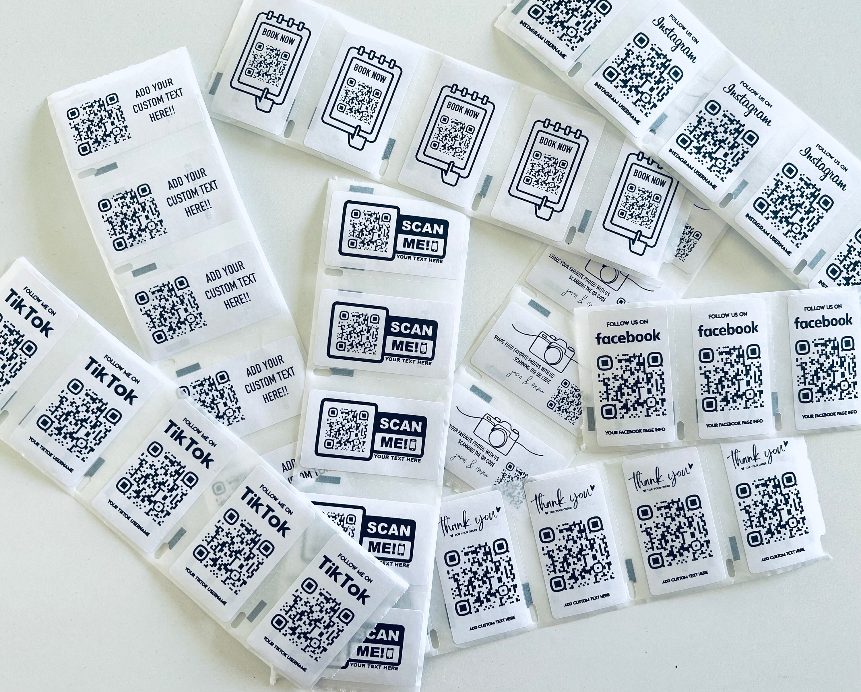 Mini Qr Code Stickers Custom QR Code Stickers Labels, Small Business Packaging Labels, 2.25 X ...
