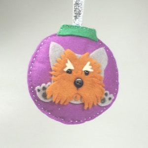 Yorkshire Terrier Bauble Felt Decoration, Yorkie dog, Terrier decoration, Handmade Twig Tree/Christmas Decoration,