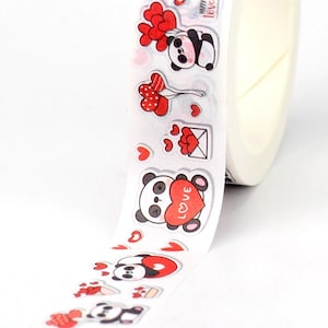 Patrón de panda, Patrón de panda super lindo de dibujos animados Washi Tape, Cinta adhesiva decorativa, Libro de recortes, Tarjetas, Bullet Journals, Manualidades, carrete de 10 m