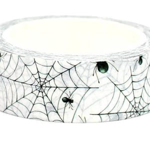 Padrão de aranha e teia, fita adesiva de Halloween, fita adesiva decorativa, fita estampada, scrapbooking, cartões, artesanato, rolo de 10 m