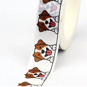 Jack Russell Terrier-hondenpatroon, kawaii-hond, washitape, decoratief plakband, tape met patroon, scrapbookingateliers, kaarten, ambachten, haspel van 10 m