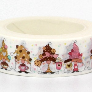 Ruban adhésif décoratif motif nain, ruban adhésif coloré pour nains buveurs de thé, ruban adhésif décoratif, cartes, travaux manuels, bobine de 10 m, ruban à motif Gonk
