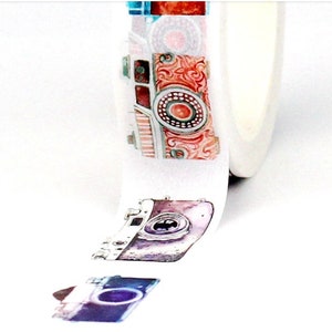 Appareils photo, ruban adhésif Washi coloré, ruban adhésif décoratif pour photographie, ruban à motif, réservation de déchets, cartes, travaux manuels, bobine de 10 m
