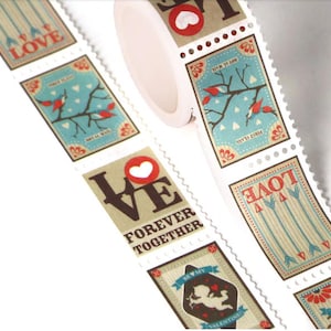 Liefde en Romantiek patroon, 25mm, Folk stijl, Stempel rand, Washi Tape, Decoratieve Tape, Schroot boeken, Kaarten, Ambachten, 3m spoel,
