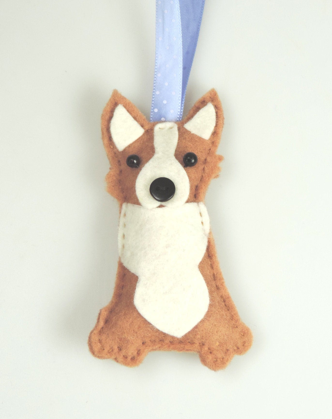 Corgi dog, Handmade felt dog, Twig Tree/Window/Dresser Decoration, Kawaii Cute Gift Corgi dog