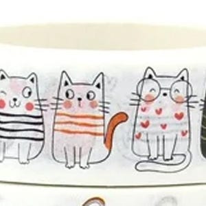 Patroon kawaii cartoon kat, washitape katten, decoratief plakband, patroon, scrapbookingateliers, kaarten, knutselen, haspel van 10 m