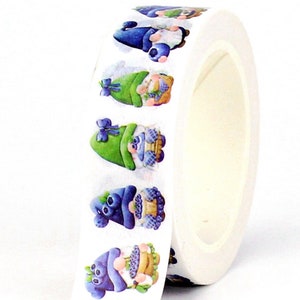 Blaubeer-Wichtelmuster, Super Obst Beeren-Wichtel Washi Tape, Deko-Klebeband, Karten, Basteln, 10m Rolle, Kawaii Gonk Muster-Klebeband