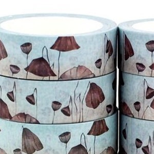 getrockneter Samenkopf, Sprühmuster, Washi Tape, Dekoratives Klebeband, Scrapbooking, Karten, Basteln, 10m Rolle
