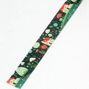 Paddenstoel, huisjes, schimmel, washitape met patroon, decoratief plakband, tape met patroon, scrapbookingateliers, kaarten, knutselen, haspel van 10 m