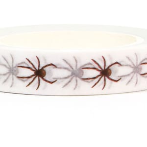 Patrón araña, Cinta Washi 10mm, Cinta Adhesiva Decorativa, Cinta Estampada, Reserva de chatarra, Tarjetas, Manualidades, Carrete 10m