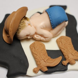 Fondant Gumpaste Cowboy - Cowgirl Baby Cake Topper for Baby Shower or Birthday - Option to order twins