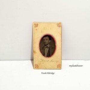antique Vintage Victorian Well Dressed Man Gentleman TIN TYPE Rare Victorian original Photo Photograph and his name is Frank!!